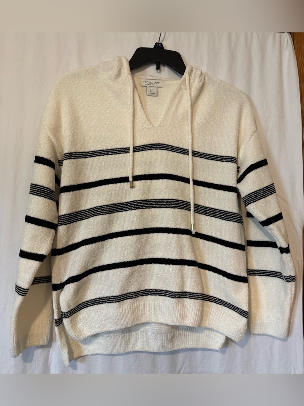Rachel Zoe Striped Knit Hooded Sweater – Women’s Small